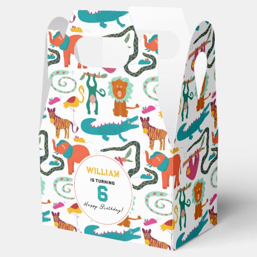 かわいいカラフル抽象芸術動物子供の誕生日パーティー フェイバーボックス (オープン)