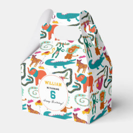 かわいいカラフル抽象芸術動物子供の誕生日パーティー フェイバーボックス