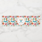 かわいいカラフル抽象芸術動物子供の誕生日パーティー ペットボトルラベル (シングルラベル)