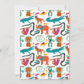 かわいいカラフル抽象芸術動物子供の誕生日パーティー 招待状 (裏面)