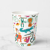 かわいいカラフル抽象芸術動物子供の誕生日パーティー 紙コップ (右)