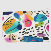 かわいいカラフル抽象芸術図形のパターン ゴルフタオル (横)