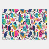 かわいいカラフル抽象芸術図形 ラッピングペーパーシート (正面2)