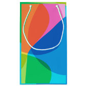 かわいいカラフル抽象芸術幾何学虹 スモールペーパーバッグ (裏面)