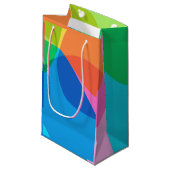 かわいいカラフル抽象芸術幾何学虹 スモールペーパーバッグ (正面アングル)