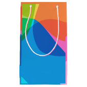 かわいいカラフル抽象芸術幾何学虹 スモールペーパーバッグ (正面)