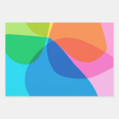 かわいいカラフル抽象芸術幾何学虹 ラッピングペーパーシート (正面2)