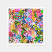 かわいいカラフル抽象芸術混合ペイズリー花 スタンダードカクテルナプキン (正面)