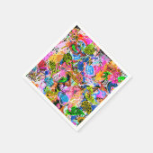 かわいいカラフル抽象芸術混合ペイズリー花 スタンダードカクテルナプキン (角)