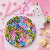 かわいいカラフル抽象芸術混合ペイズリー花 ペーパープレート (パーティー)