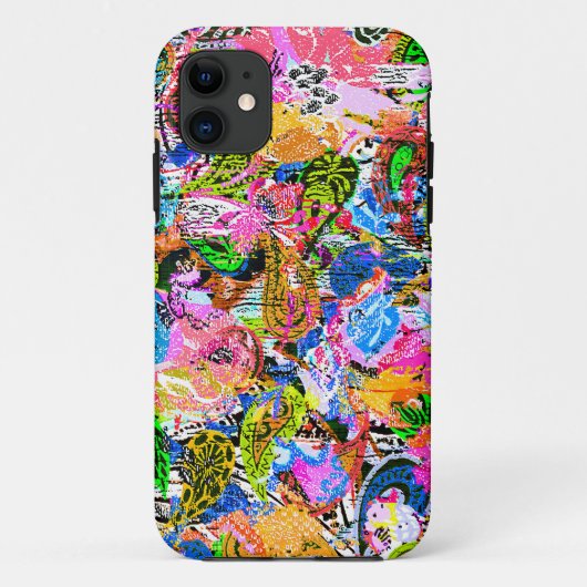 かわいいカラフル抽象芸術混合ペイズリー花 Case-Mate iPhoneケース (裏面)