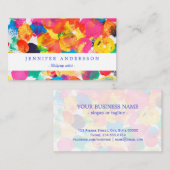 かわいいカラフル抽象芸術絵画の 名刺 (正面/裏面)