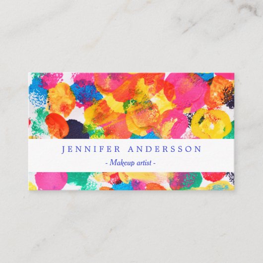 かわいいカラフル抽象芸術絵画の 名刺 (正面)
