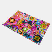 かわいいカラフル抽象芸術自然昆虫 ドアマット (アングル)