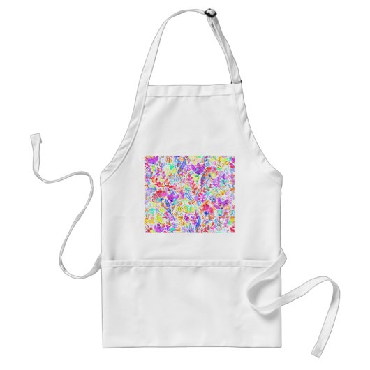 かわいいカラフル抽象芸術花のパターン スタンダードエプロン (正面)