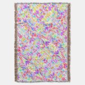 かわいいカラフル抽象芸術花のパターン スローブランケット (正面縦)