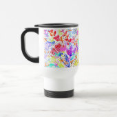 かわいいカラフル抽象芸術花のパターン トラベルマグ (左)