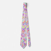 かわいいカラフル抽象芸術花のパターン ネクタイ (正面)