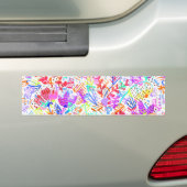 かわいいカラフル抽象芸術花のパターン バンパーステッカー (車上)