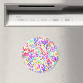 かわいいカラフル抽象芸術花のパターン マグネット (インサイチュ (食洗機))