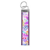 かわいいカラフル抽象芸術花のパターン リストバンドキーホルダー (鍵トップ)