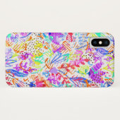 かわいいカラフル抽象芸術花のパターン Case-Mate iPhoneケース (裏面(横))