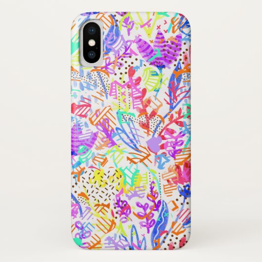 かわいいカラフル抽象芸術花のパターン Case-Mate iPhoneケース (裏面)