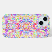 かわいいカラフル抽象芸術花のパターン Case-Mate iPhoneケース (裏面 (横))