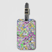 かわいいカラフル抽象芸術花 ラゲッジタグ (正面縦)