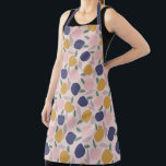 かわいいカラフル抽象芸術Appleパターンプリント エプロン<br><div class="desc">抽象芸術カラフルアップルパターンプリントエプロンと調整パープルカラストラップ。</div>