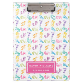 かわいいカラフル数字パターンの子供の名前 クリップボード