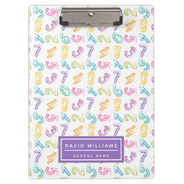 かわいいカラフル数字パターンの子供の名前 クリップボード