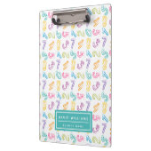 かわいいカラフル数字パターンの子供の名前 クリップボード (左)