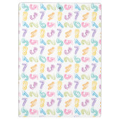 かわいいカラフル数字パターンの子供の名前 クリップボード (裏面)