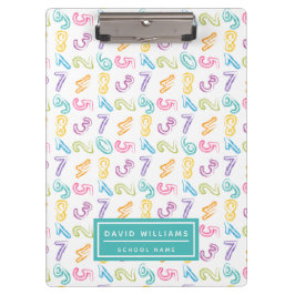 かわいいカラフル数字パターンの子供の名前 クリップボード