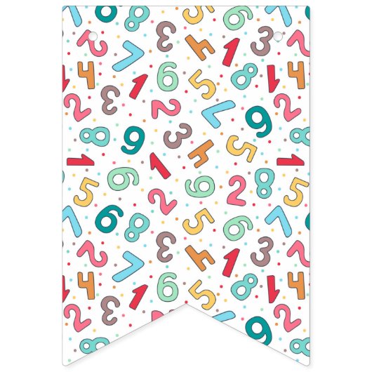 かわいいカラフル数字パターン子供の誕生日 バンティングフラッグ (第1の旗)