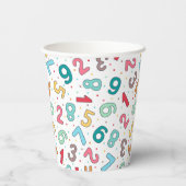 かわいいカラフル数字パターン子供の誕生日 紙コップ (裏面)