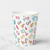 かわいいカラフル数字パターン子供の誕生日 紙コップ (右)