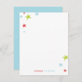 かわいいカラフル星キッズ ノートカード (正面/裏面)