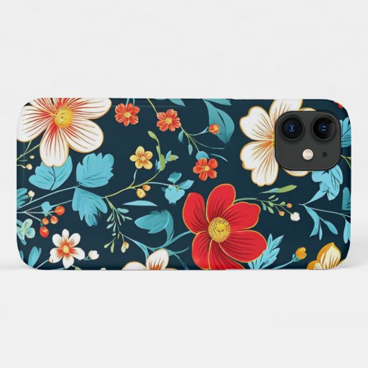 かわいいカラフル春の花の美しいフローラ Case-Mate iPhoneケース (裏面(横))