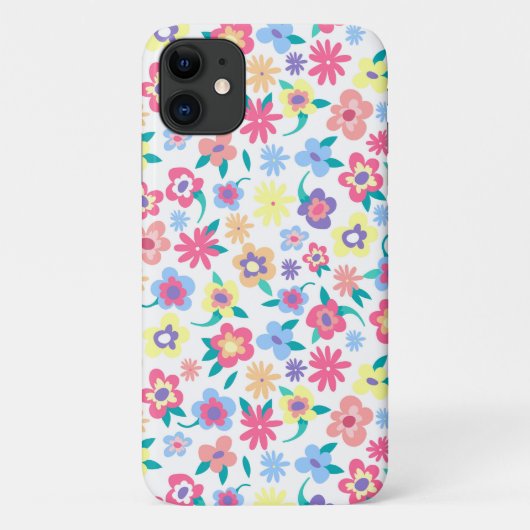 かわいいカラフル春の花パターン Case-Mate iPhoneケース (裏面)