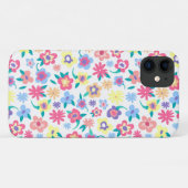 かわいいカラフル春の花パターン Case-Mate iPhoneケース (裏面(横))