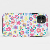 かわいいカラフル春の花パターン Case-Mate iPhoneケース (裏面(横))
