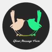 かわいいカラフル春の鳥のパーティー ラウンドシール (正面)