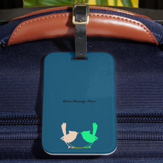 かわいいカラフル春の鳥のパーティー ラゲッジタグ (正面インサイチュ2)