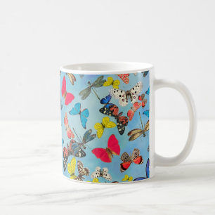 かわいいカラフル春トレンディー蝶 コーヒーマグカップ