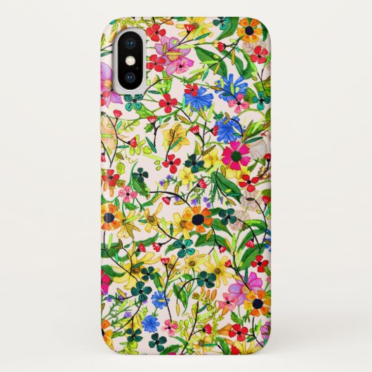 かわいいカラフル春フローラ花 Case-Mate iPhoneケース (裏面)