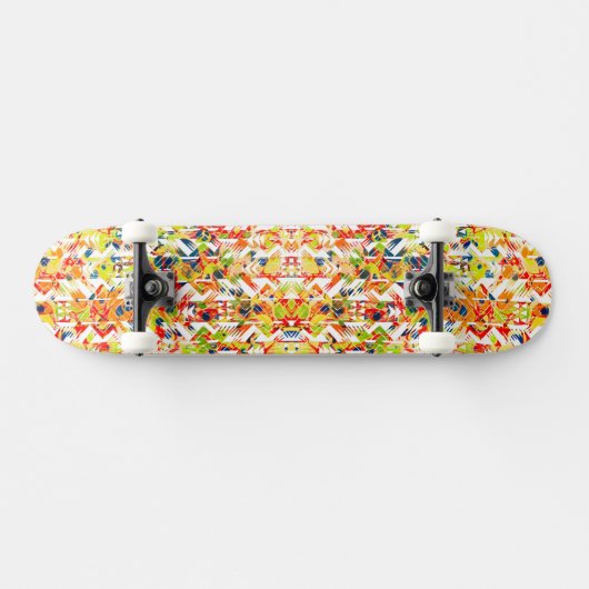 かわいいカラフル春抽象芸術パターン スケートボード (横)