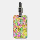 かわいいカラフル春抽象芸術フローラ ラゲッジタグ (正面縦)