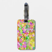 かわいいカラフル春抽象芸術フローラ ラゲッジタグ (裏面縦)
